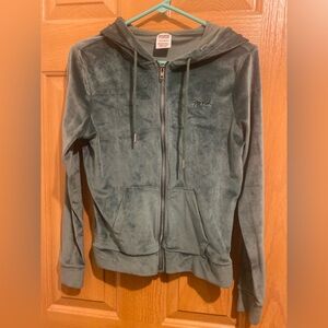 PINK Victoria's Secret Green Zip-Up Hoodie
